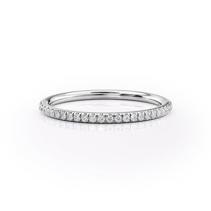 1.29 TCW Oval and Emerald Diamond Half Eternity DEF/VVS Lab Grown Wedding Band