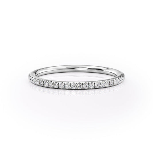 1.29 TCW Oval and Emerald Diamond Half Eternity DEF/VVS Lab Grown Wedding Band