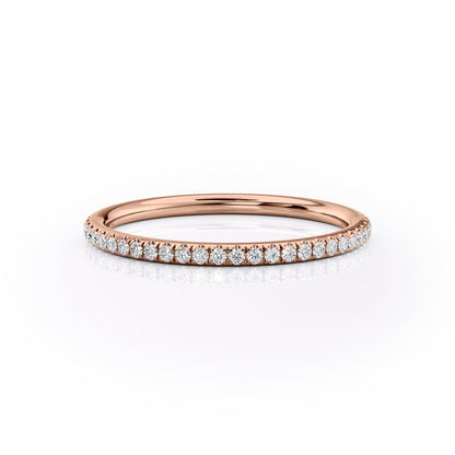 1.29 TCW Oval and Emerald Diamond Half Eternity DEF/VVS Lab Grown Wedding Band
