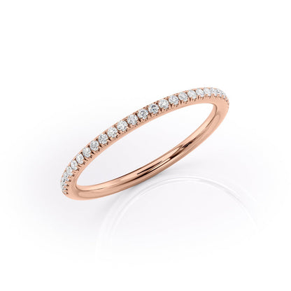 1.29 TCW Oval and Emerald Diamond Half Eternity DEF/VVS Lab Grown Wedding Band