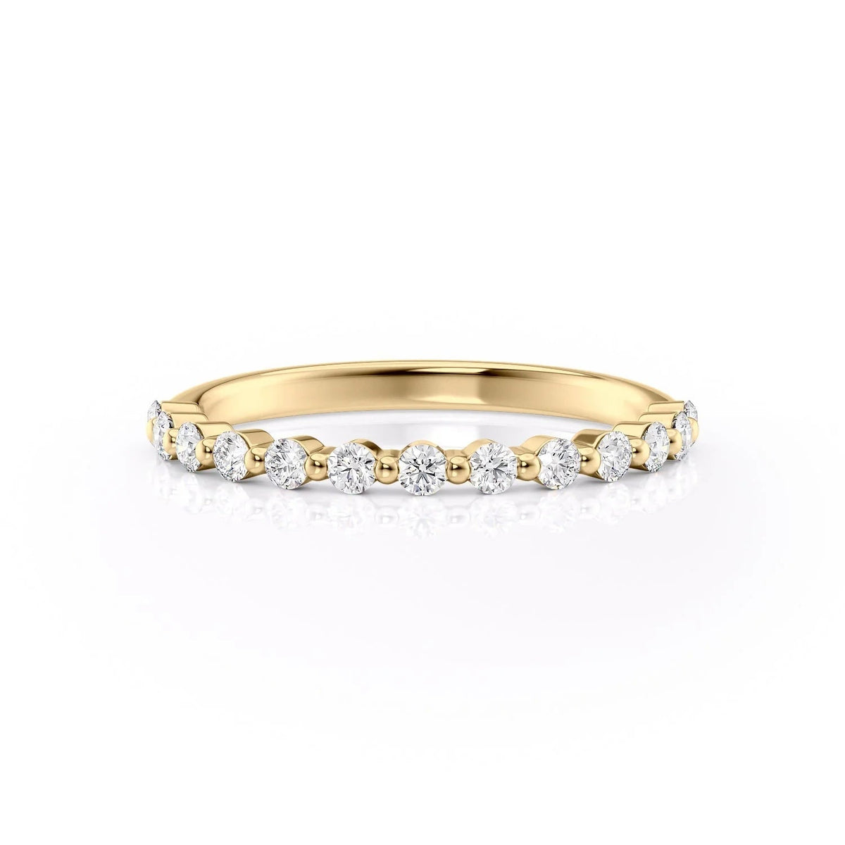 1.29 TCW Oval and Emerald Diamond Half Eternity DEF/VVS Lab Grown Wedding Band