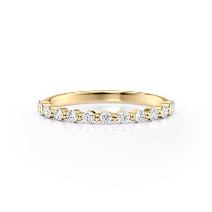 1.29 TCW Oval and Emerald Diamond Half Eternity DEF/VVS Lab Grown Wedding Band
