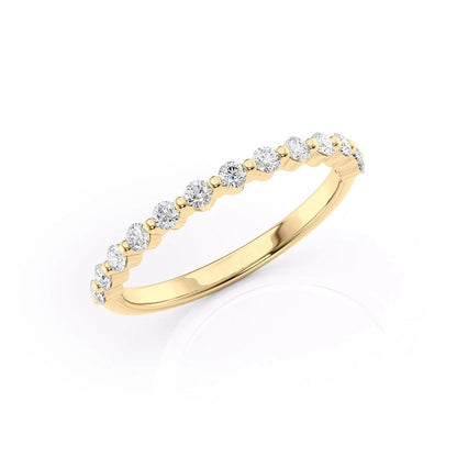 1.29 TCW Oval and Emerald Diamond Half Eternity DEF/VVS Lab Grown Wedding Band