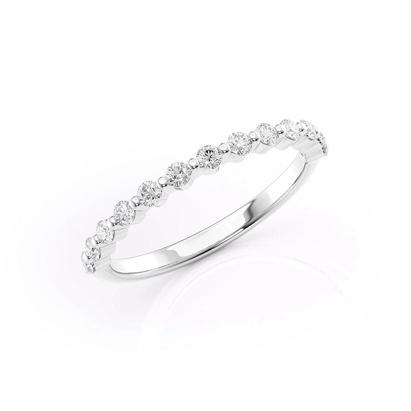 1.29 TCW Oval and Emerald Diamond Half Eternity DEF/VVS Lab Grown Wedding Band