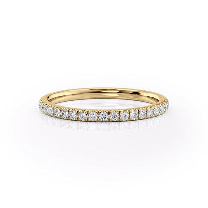 1.29 TCW Oval and Emerald Diamond Half Eternity DEF/VVS Lab Grown Wedding Band