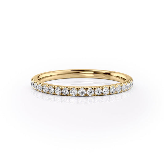 1.29 TCW Oval and Emerald Diamond Half Eternity DEF/VVS Lab Grown Wedding Band