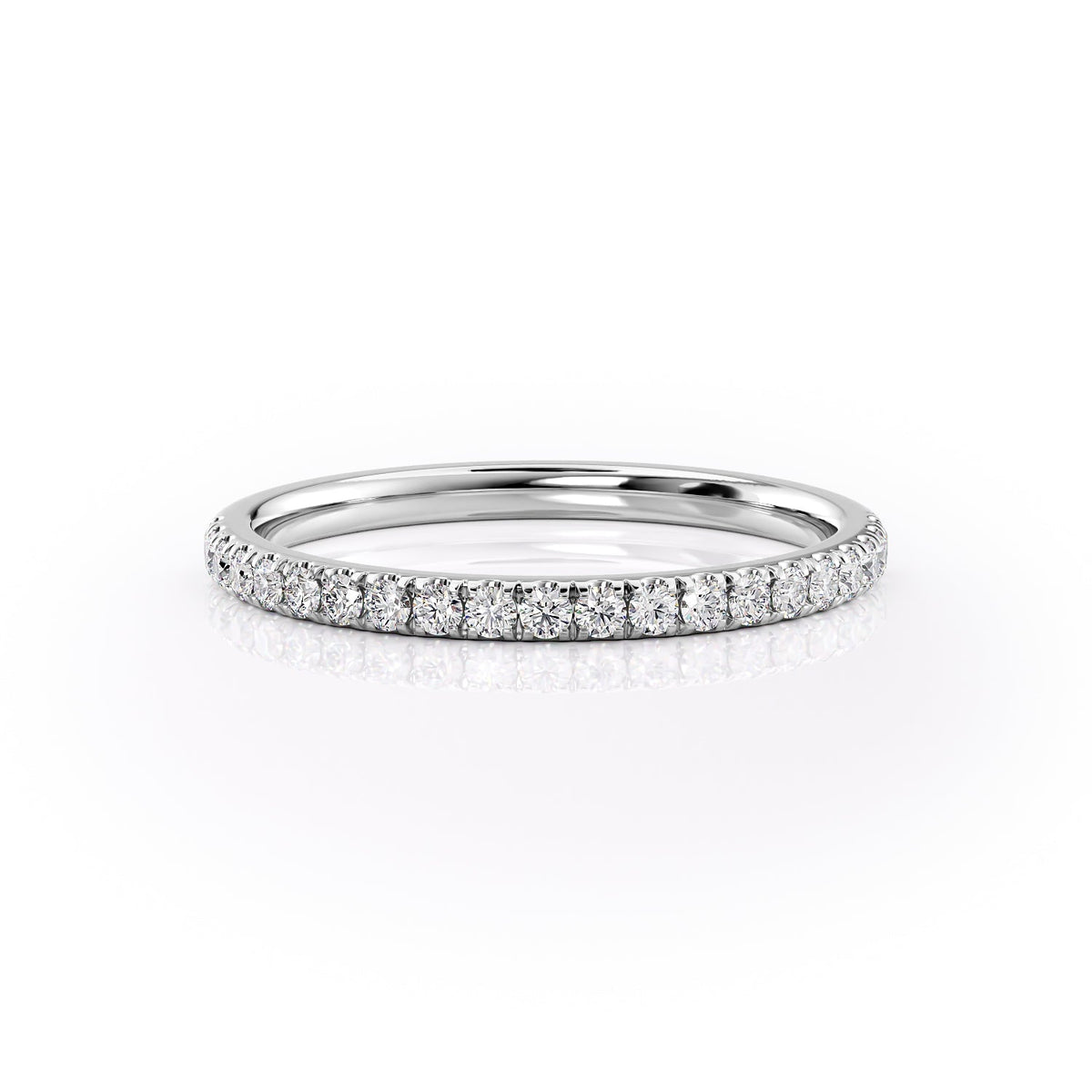 1.29 TCW Oval and Emerald Diamond Half Eternity DEF/VVS Lab Grown Wedding Band