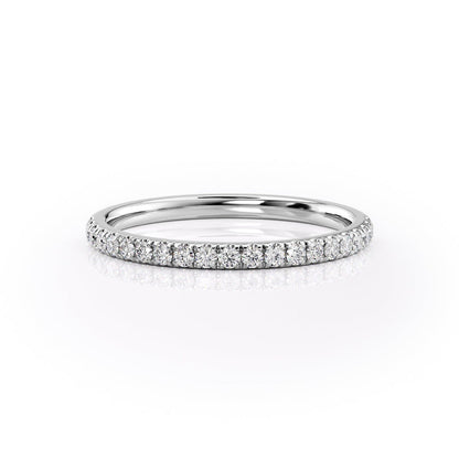 1.29 TCW Oval and Emerald Diamond Half Eternity DEF/VVS Lab Grown Wedding Band