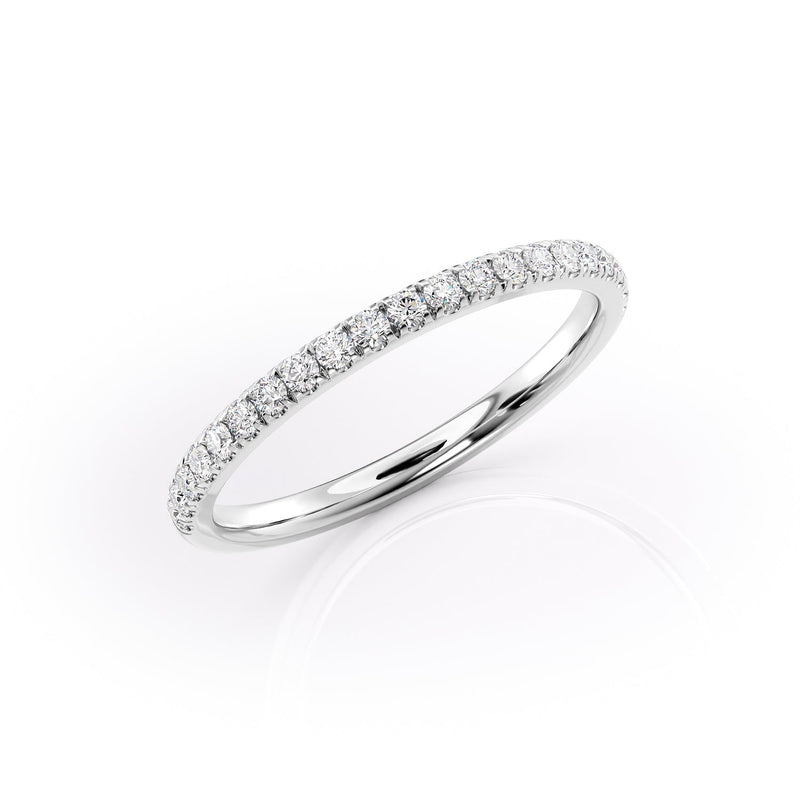 1.29 TCW Oval and Emerald Diamond Half Eternity DEF/VVS Lab Grown Wedding Band