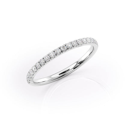 1.29 TCW Oval and Emerald Diamond Half Eternity DEF/VVS Lab Grown Wedding Band