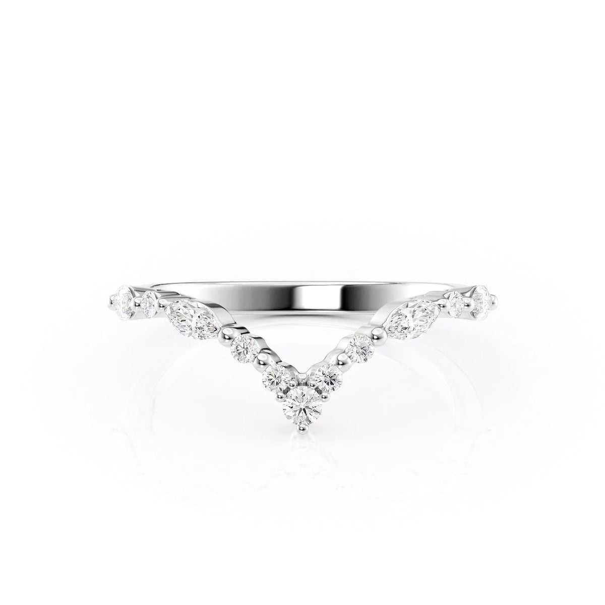 1.29 TCW Oval and Emerald Diamond Half Eternity DEF/VVS Lab Grown Wedding Band