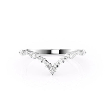 1.29 TCW Oval and Emerald Diamond Half Eternity DEF/VVS Lab Grown Wedding Band