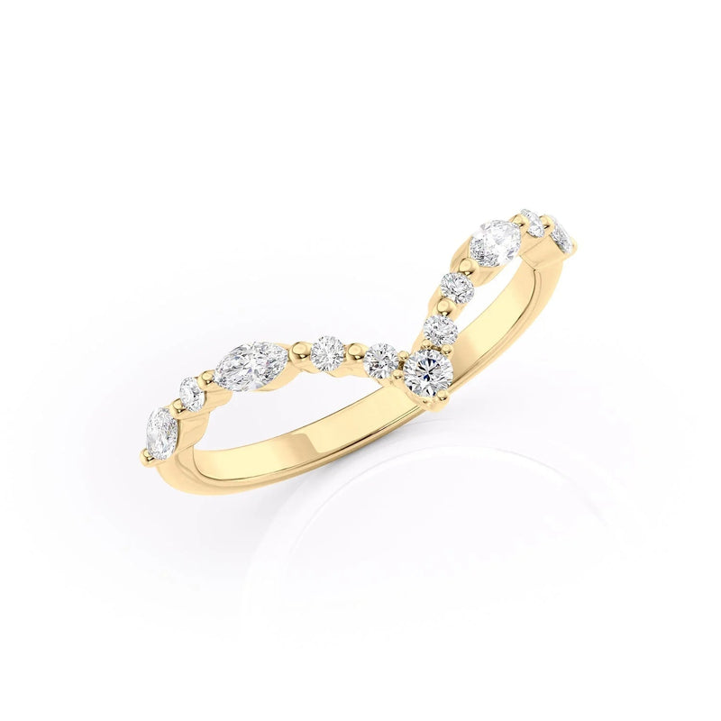 1.29 TCW Oval and Emerald Diamond Half Eternity DEF/VVS Lab Grown Wedding Band