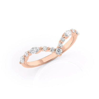 1.29 TCW Oval and Emerald Diamond Half Eternity DEF/VVS Lab Grown Wedding Band