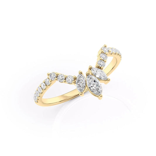1.29 TCW Oval and Emerald Diamond Half Eternity DEF/VVS Lab Grown Wedding Band