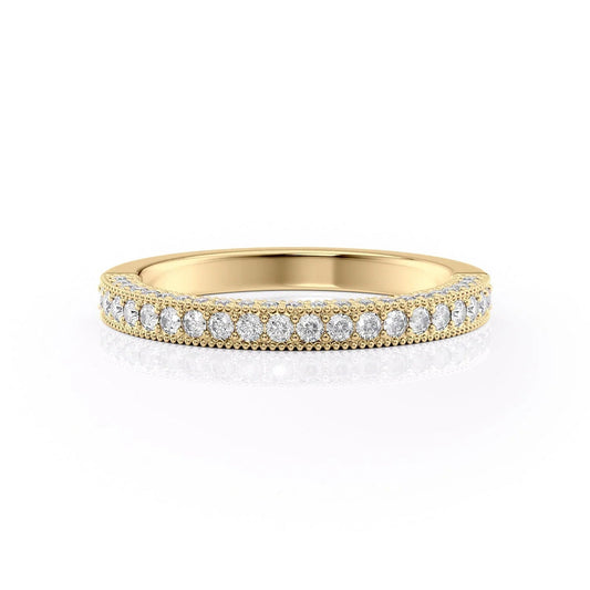 1.29 TCW Oval and Emerald Diamond Half Eternity DEF/VVS Lab Grown Wedding Band