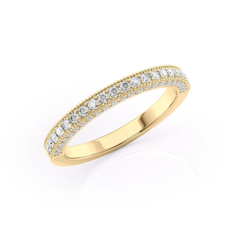 1.29 TCW Oval and Emerald Diamond Half Eternity DEF/VVS Lab Grown Wedding Band
