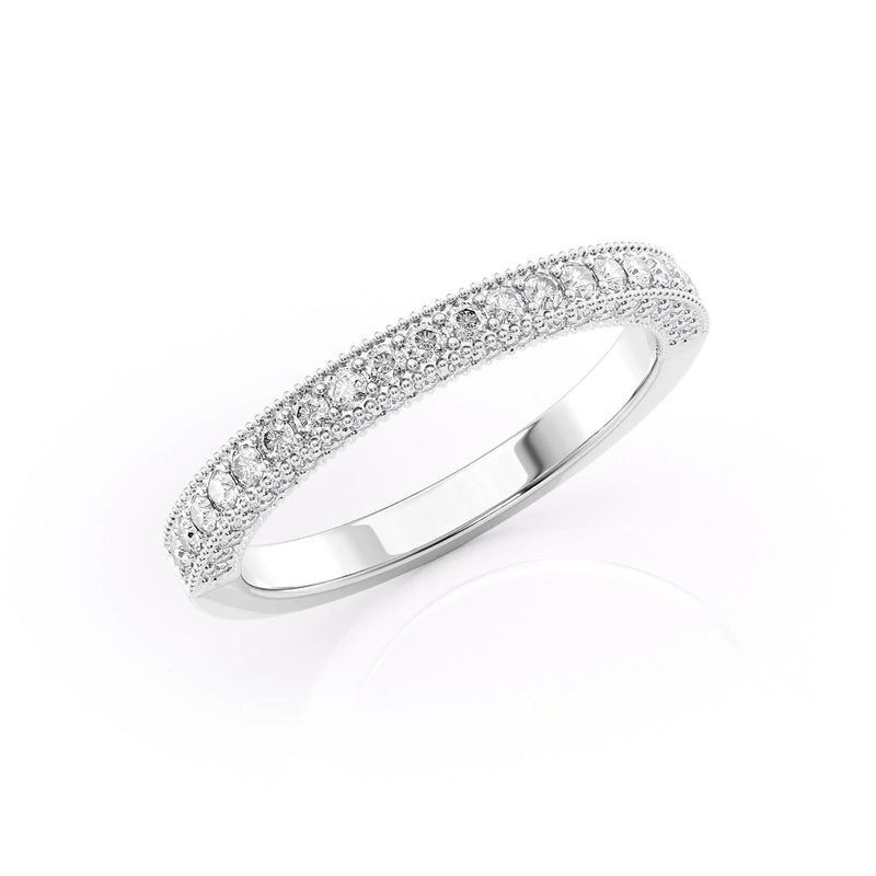 1.29 TCW Oval and Emerald Diamond Half Eternity DEF/VVS Lab Grown Wedding Band
