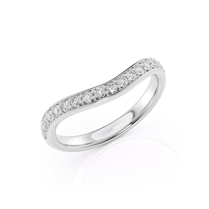 1.29 TCW Oval and Emerald Diamond Half Eternity DEF/VVS Lab Grown Wedding Band
