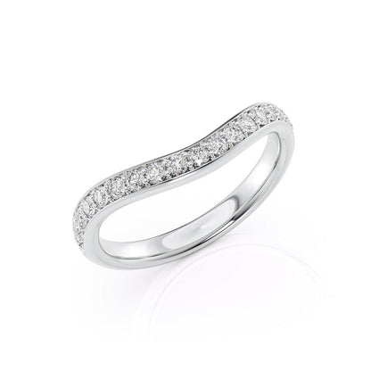 1.29 TCW Oval and Emerald Diamond Half Eternity DEF/VVS Lab Grown Wedding Band