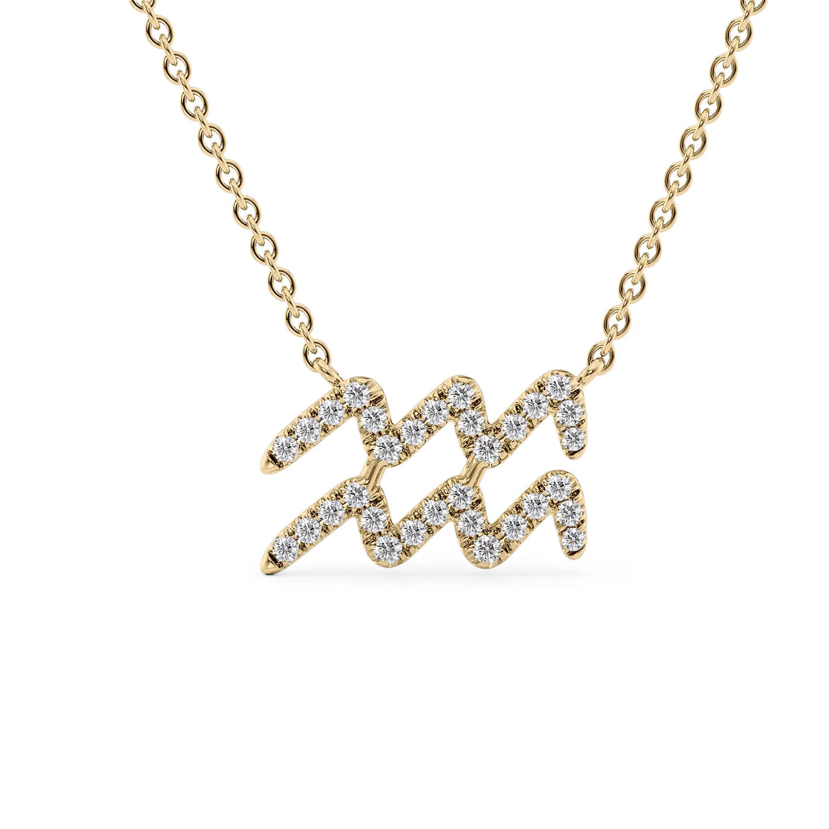 0.19 CT Round Leaf Pendant Lab Grown Diamond Necklace in Solid Gold