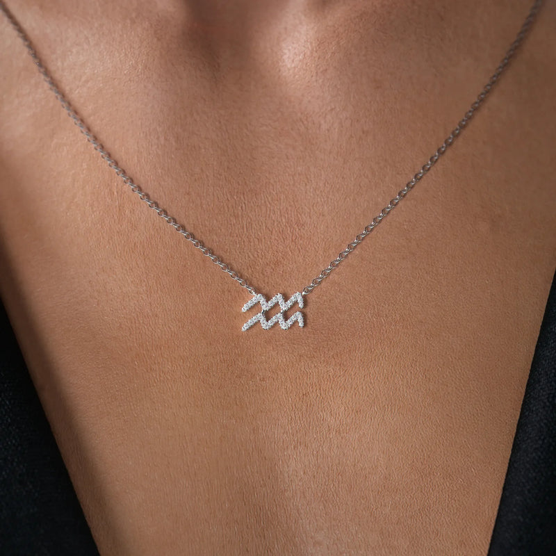 0.19 CT Round Leaf Pendant Lab Grown Diamond Necklace in Solid Gold