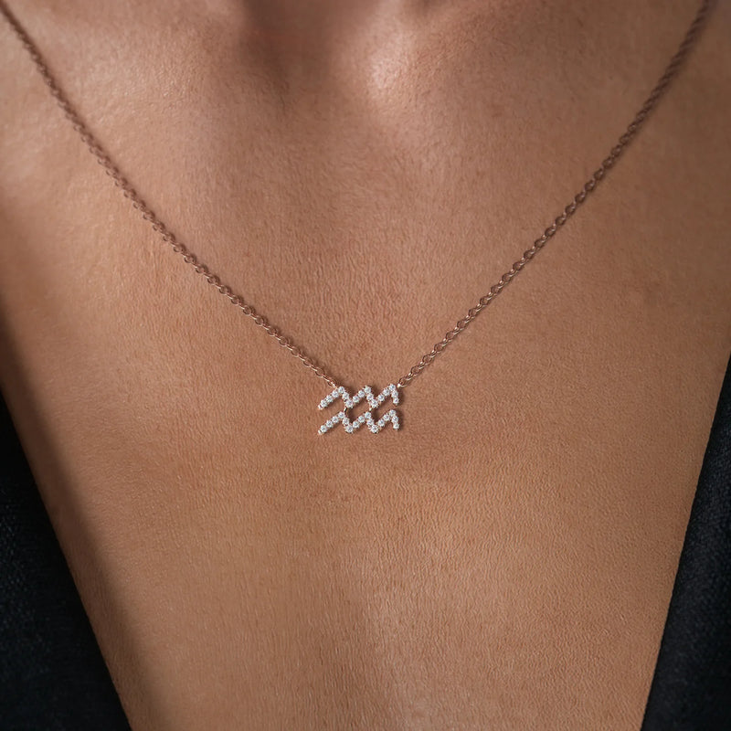 0.19 CT Round Leaf Pendant Lab Grown Diamond Necklace in Solid Gold