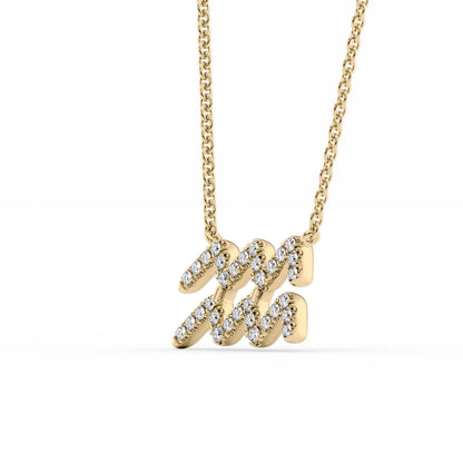 0.19 CT Round Leaf Pendant Lab Grown Diamond Necklace in Solid Gold