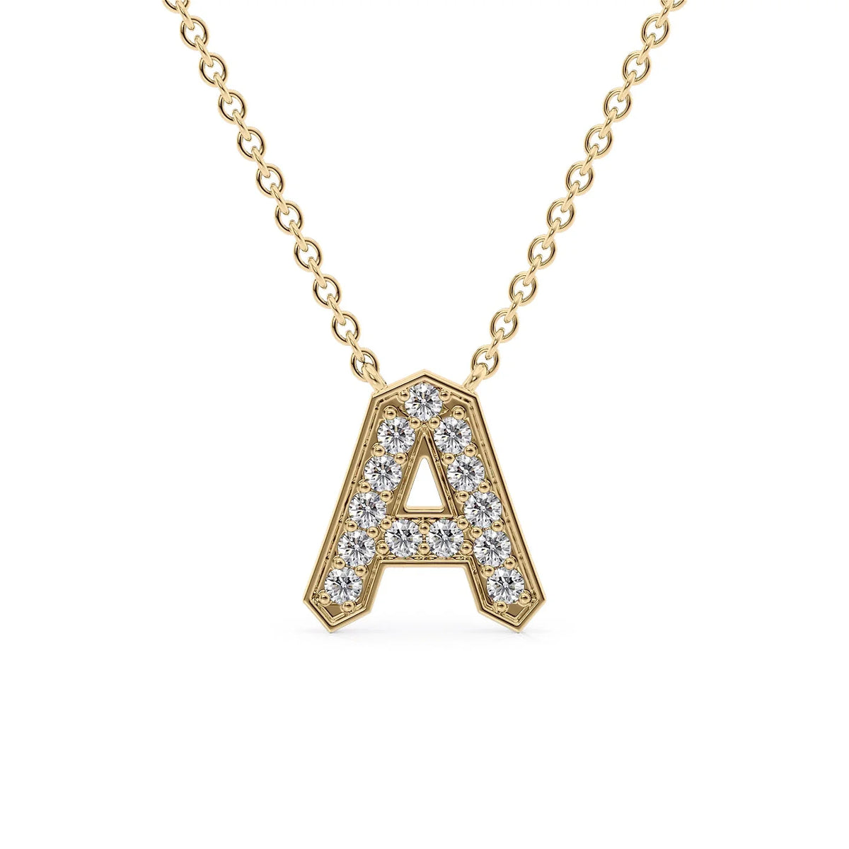 0.19 CT Round Leaf Pendant Lab Grown Diamond Necklace in Solid Gold