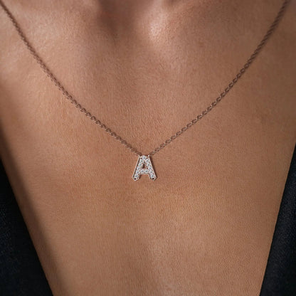 0.19 CT Round Leaf Pendant Lab Grown Diamond Necklace in Solid Gold