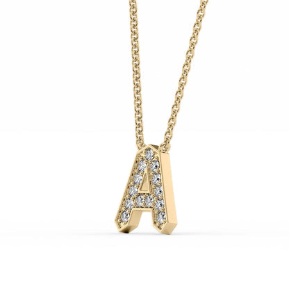 0.19 CT Round Leaf Pendant Lab Grown Diamond Necklace in Solid Gold