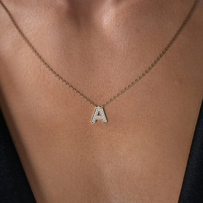 0.19 CT Round Leaf Pendant Lab Grown Diamond Necklace in Solid Gold