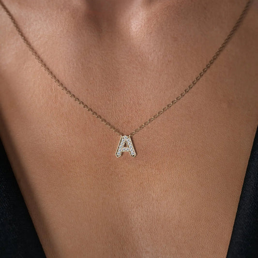 0.19 CT Round Leaf Pendant Lab Grown Diamond Necklace in Solid Gold