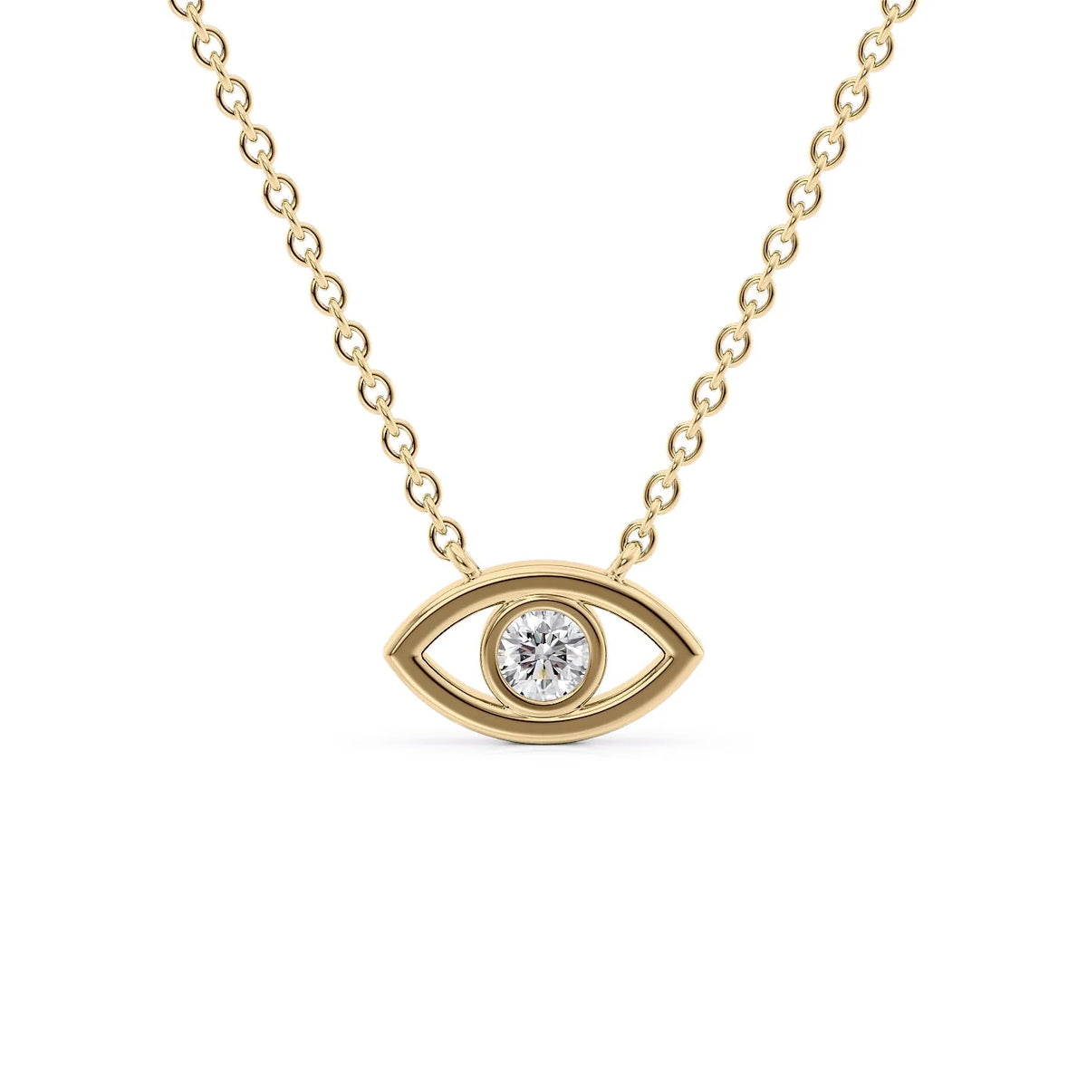 0.19 CT Round Leaf Pendant Lab Grown Diamond Necklace in Solid Gold