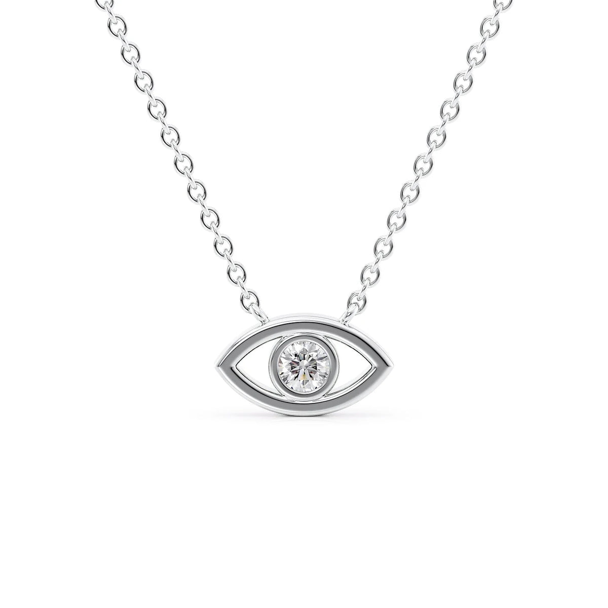 0.19 CT Round Leaf Pendant Lab Grown Diamond Necklace in Solid Gold