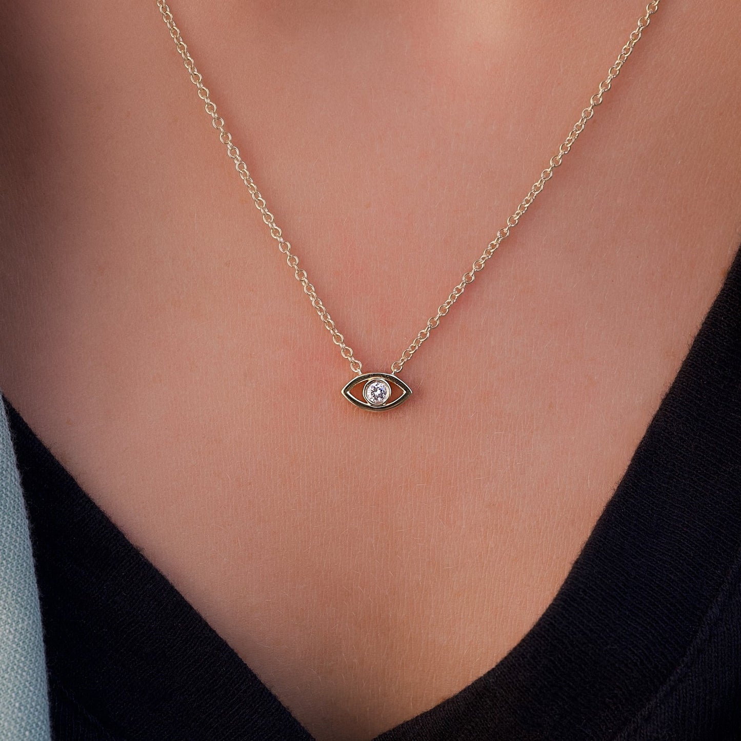 0.19 CT Round Leaf Pendant Lab Grown Diamond Necklace in Solid Gold
