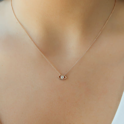 0.19 CT Round Leaf Pendant Lab Grown Diamond Necklace in Solid Gold