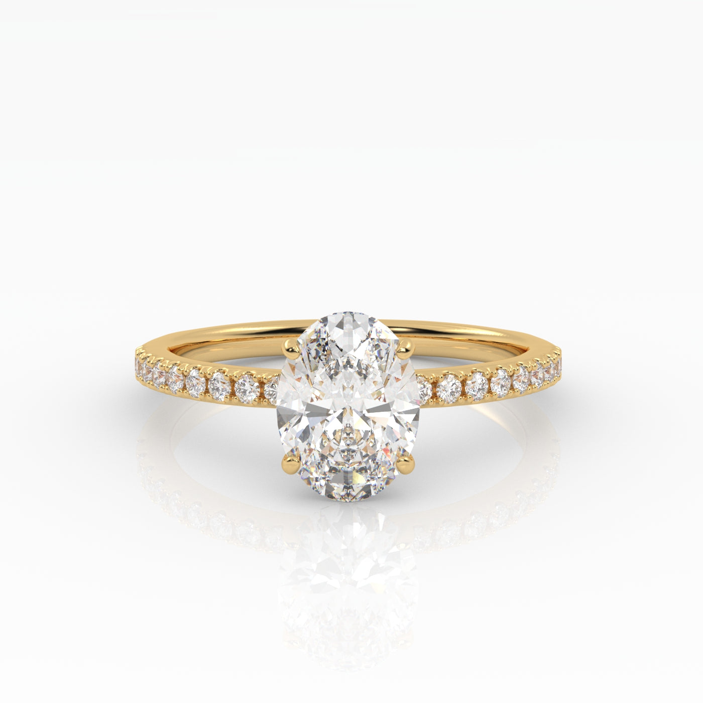 Round Halo, Pave & Split Shank Engagement Ring – 1.93 CT Lab Grown Diamond