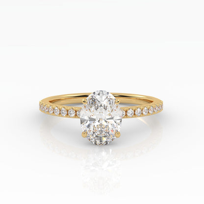 Round Halo, Pave & Split Shank Engagement Ring – 1.93 CT Lab Grown Diamond