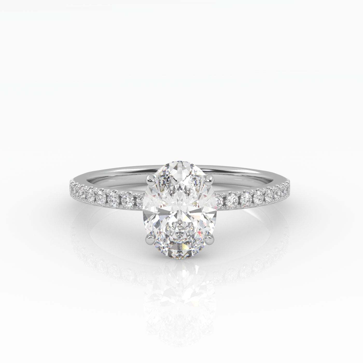 Round Halo, Pave & Split Shank Engagement Ring – 1.93 CT Lab Grown Diamond