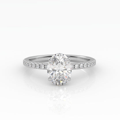 Round Halo, Pave & Split Shank Engagement Ring – 1.93 CT Lab Grown Diamond