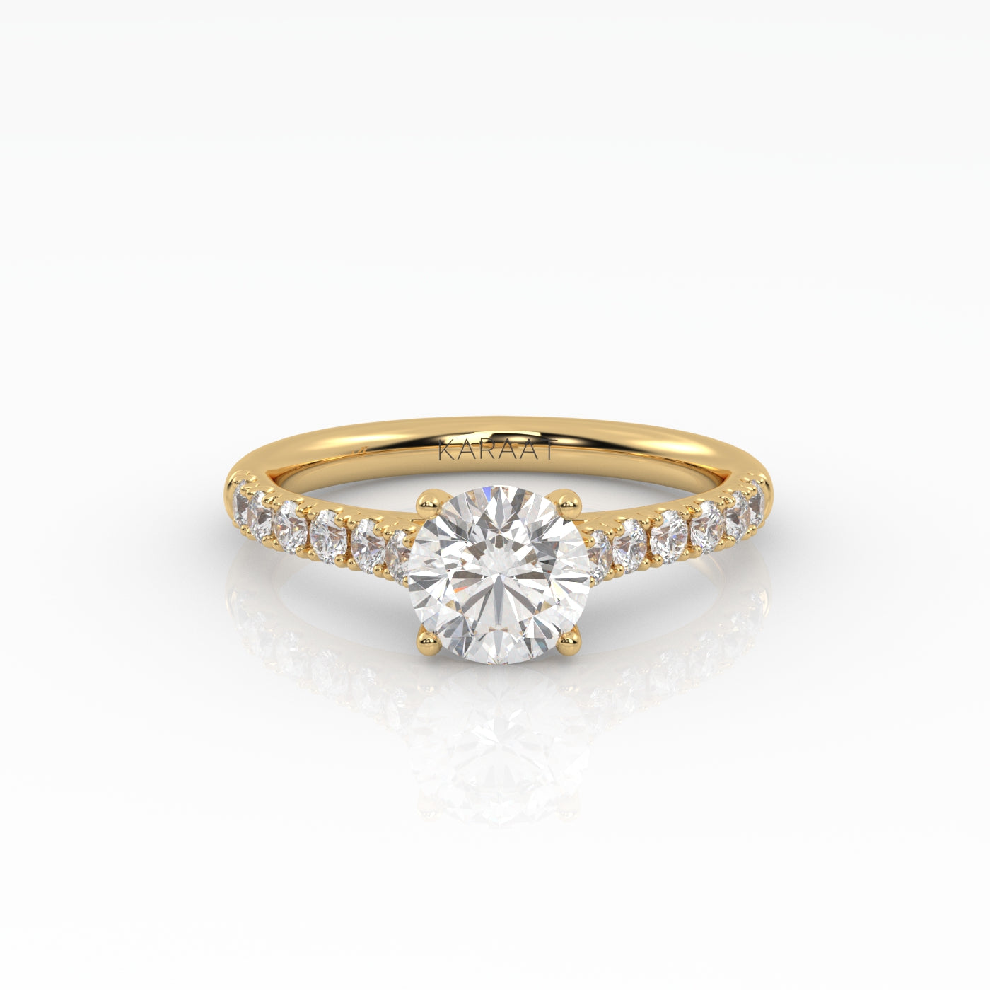 Round Halo, Pave & Split Shank Engagement Ring – 1.93 CT Lab Grown Diamond