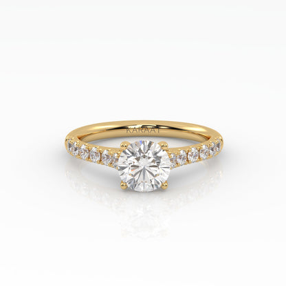 Round Halo, Pave & Split Shank Engagement Ring – 1.93 CT Lab Grown Diamond