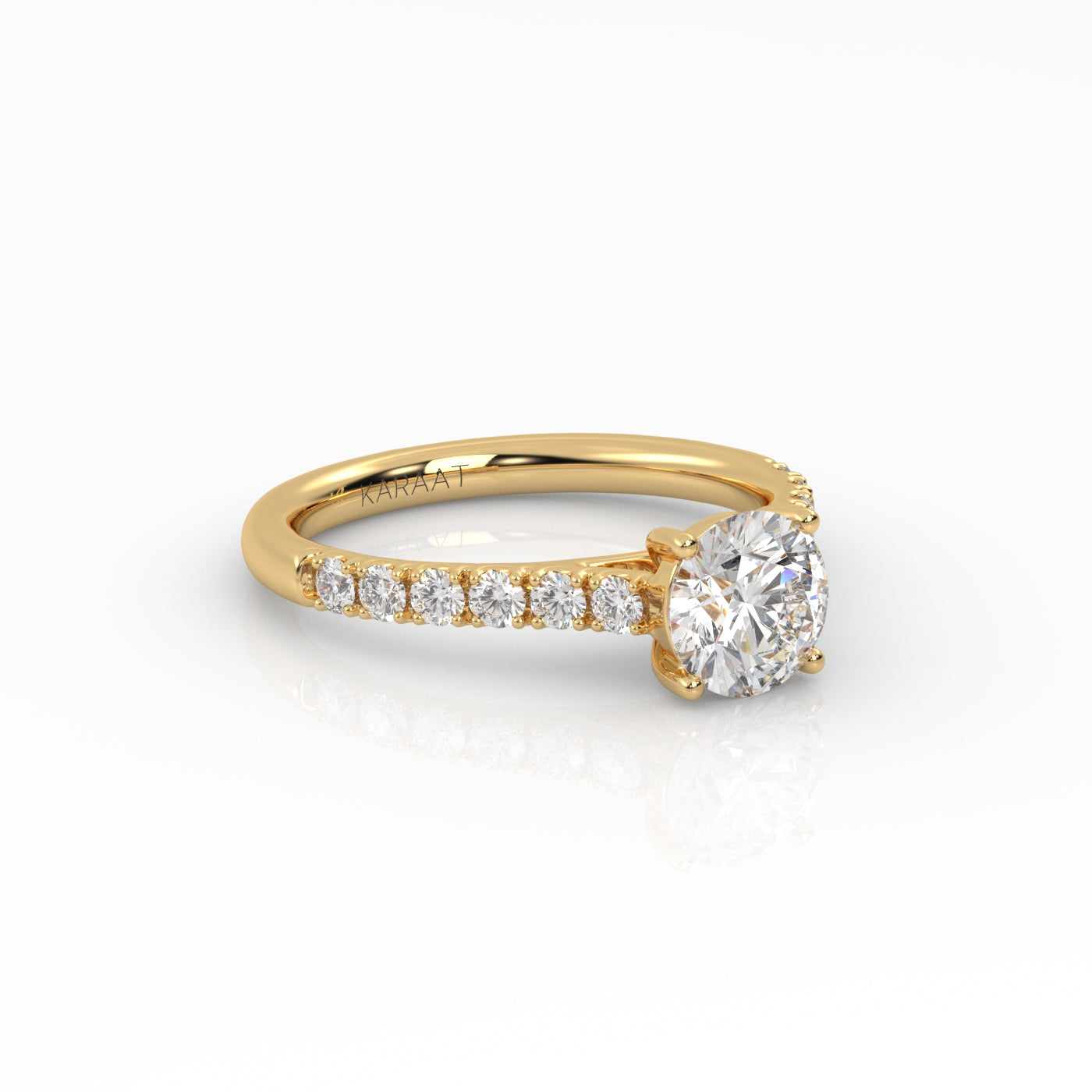 Round Halo, Pave & Split Shank Engagement Ring – 1.93 CT Lab Grown Diamond