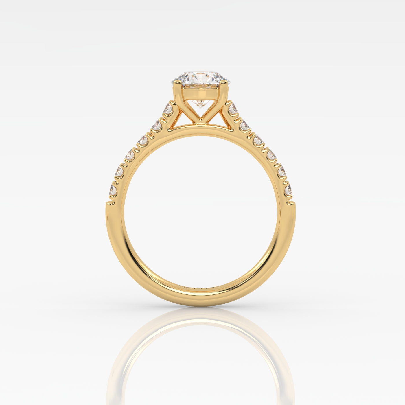 Round Halo, Pave & Split Shank Engagement Ring – 1.93 CT Lab Grown Diamond