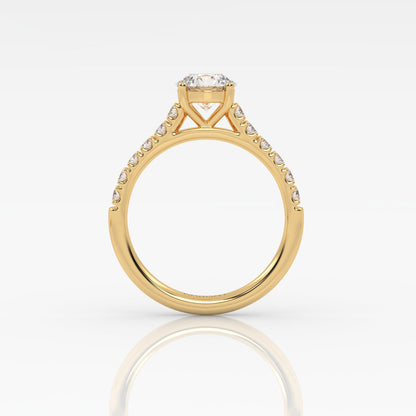 Round Halo, Pave & Split Shank Engagement Ring – 1.93 CT Lab Grown Diamond