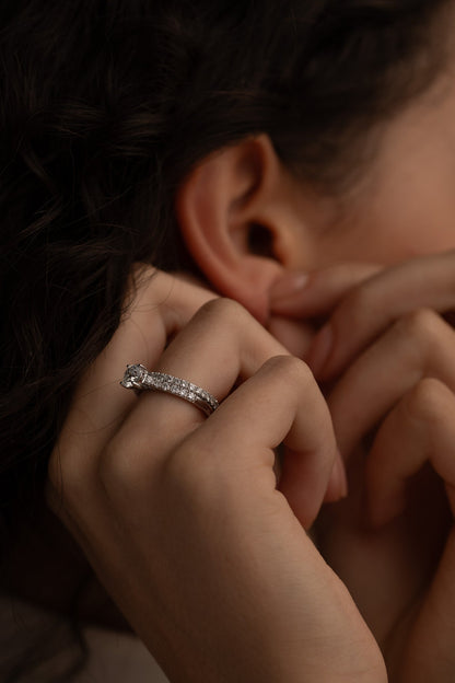 Round Halo, Pave & Split Shank Engagement Ring – 1.93 CT Lab Grown Diamond