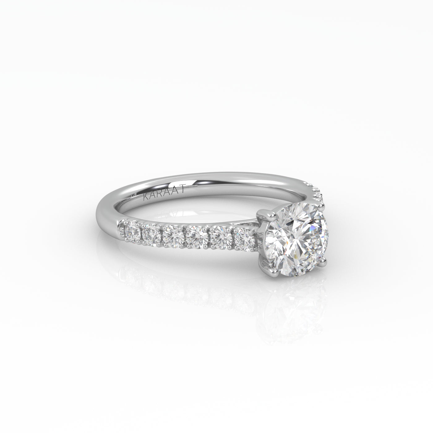 Round Halo, Pave & Split Shank Engagement Ring – 1.93 CT Lab Grown Diamond