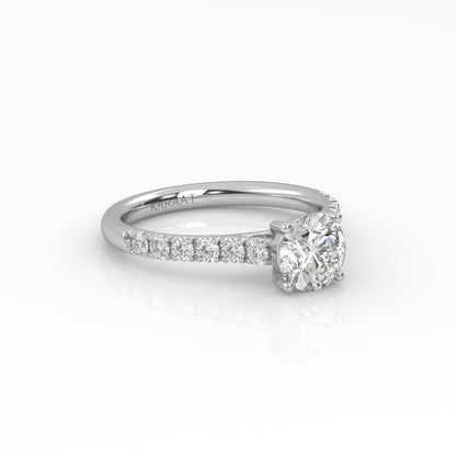 Round Halo, Pave & Split Shank Engagement Ring – 1.93 CT Lab Grown Diamond