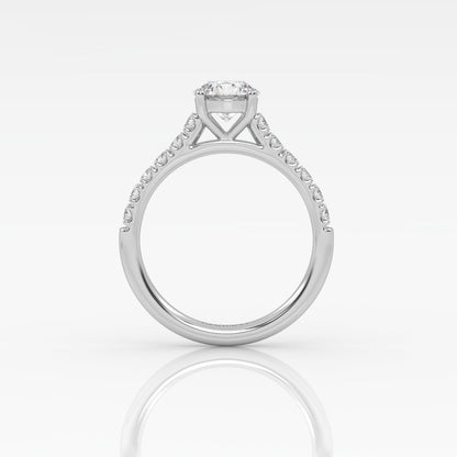 Round Halo, Pave & Split Shank Engagement Ring – 1.93 CT Lab Grown Diamond